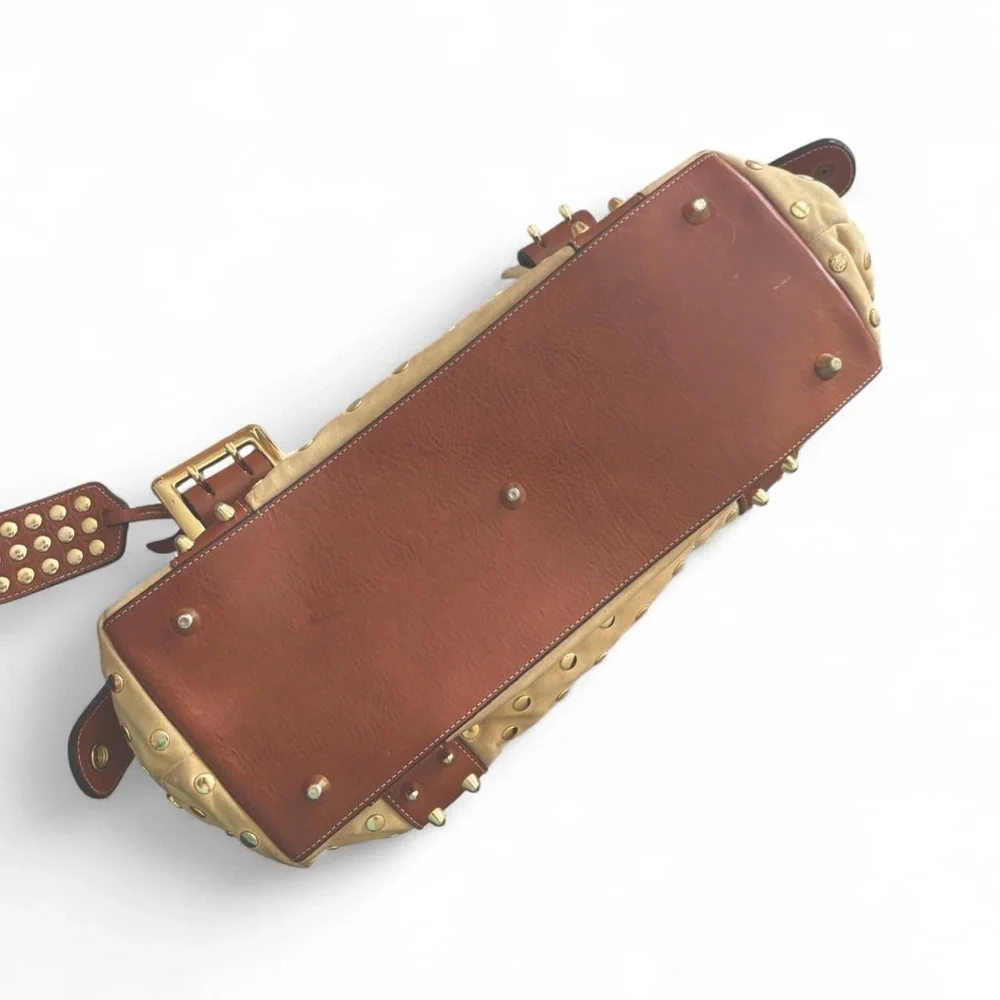 Y2K Be & D Garbo Leather Studded Satchel Duffle Bag TLC PROJECT